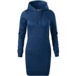 Mitternachtsblaue Malfini Sweatkleider mit Kapuze für Damen Größe S 