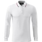 Weiße Gestreifte Langärmelige Malfini Langarm-Poloshirts mit Knopf aus Baumwolle für Herren Größe 3 XL 