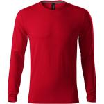 Rote Langärmelige Malfini T-Shirts aus Jersey für Herren Größe L 