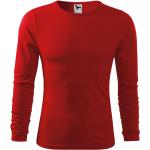 Rote Melierte Langärmelige Malfini T-Shirts aus Jersey für Herren Größe XXL 