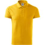 Gelbe Bestickte Kurzärmelige Malfini Kurzarm-Poloshirts aus Baumwolle für Herren Größe 3 XL 
