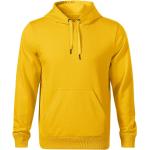Gelbe Unifarbene Malfini Herrensweatshirts mit Reißverschluss aus Baumwolle mit Kapuze Größe S 
