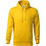 Gelbe Unifarbene Sportliche Malfini Herrensweatshirts mit Reißverschluss mit Kapuze Größe S 