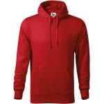 Rote Unifarbene Sportliche Malfini Herrensweatshirts mit Reißverschluss mit Kapuze Größe 4 XL 