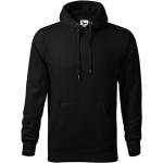 Schwarze Unifarbene Sportliche Malfini Herrensweatshirts mit Reißverschluss mit Kapuze Größe 4 XL 