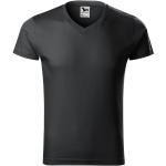 Graue Malfini V-Ausschnitt T-Shirts aus Baumwolle für Herren Größe XL 