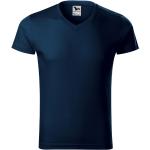 Marineblaue Malfini V-Ausschnitt T-Shirts aus Baumwolle für Herren Größe XL 