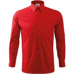 Rote Langärmelige Malfini Herrenlangarmhemden mit Knopf aus Baumwolle Größe XL 