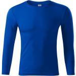 Royalblaue Melierte Langärmelige Malfini T-Shirts aus Baumwolle für Herren Größe XS 