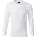 Weiße Langärmelige Malfini Rundhals-Ausschnitt T-Shirts aus Jersey für Herren Größe M 