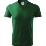 Grüne Melierte Malfini V-Ausschnitt T-Shirts aus Jersey für Herren Größe M 