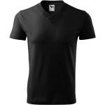 Schwarze Melierte Malfini V-Ausschnitt T-Shirts aus Baumwolle für Herren Größe M 
