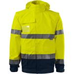 Gelbe Wasserdichte Atmungsaktive Malfini Warnschutzjacken mit Klettverschluss aus Polyester für Herren Größe 3 XL 