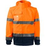 Orange Wasserdichte Atmungsaktive Malfini Warnschutzjacken mit Klettverschluss aus Polyester für Herren Größe M 
