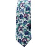 Blaue Blumenmuster Krawatten-Sets aus Baumwolle für Herren 
