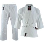 Malino Judo Gi Kinder Erwachsene Anzug mittelschwer Herren Uniform Baumwolle 450 g/m² Weiß (4/170, weiß)