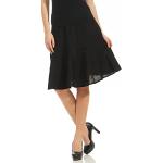Schwarze Unifarbene Malito Mini Leinenröcke aus Leinen für Damen Größe M für den für den Sommer 