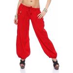 Rote Hippie Malito Freizeithosen für Damen Größe XS Weite 34 