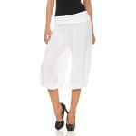 Weiße Loose Fit Malito Freizeithosen aus Jersey für Damen Größe XS Weite 34 für den für den Sommer 