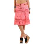 Korallenrote Malito Mini Kunstlederröcke aus Spitze für Damen Größe XS für den für den Sommer 