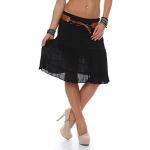 Schwarze Bestickte Malito Mini Kunstlederröcke aus Jersey für Damen Größe XS für den für den Sommer 