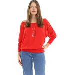 Rote Oversize Malito Schulterfreie Tunika-Blusen mit Kettenverzierung für Damen Größe XS 