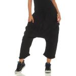 Schwarze Unifarbene Casual Atmungsaktive Malito Freizeithosen ohne Verschluss aus Leinen für Damen Größe XS Weite 34 