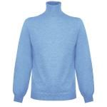 Hellblaue malo Rollkragen Kaschmir-Pullover aus Wolle für Damen Größe XXL 