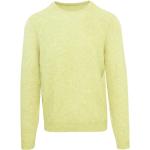 Reduzierte Gelbe Unifarbene Langärmelige malo Rundhals-Ausschnitt Kaschmir-Pullover aus Wolle für Herren Größe XL für den für den Herbst 