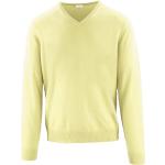 Reduzierte Gelbe Langärmelige malo V-Ausschnitt Kaschmir-Pullover aus Wolle für Herren Größe 3 XL für den für den Herbst 