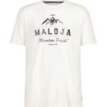 Cremefarbene Maloja Bio T-Shirts aus Baumwolle für Herren Größe XL 