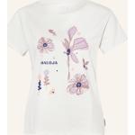 Hellbraune Blumenmuster Maloja Bio T-Shirts mit Blumenmotiv aus Baumwolle für Damen Größe XS 