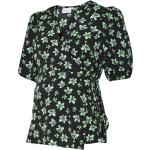 Mintgrüne Blumenmuster Halblangärmelige Umstandsoberteile aus Polyester für Damen Größe M 