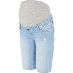Hellblaue MAMA LICIOUS Jeans-Bermudas aus Denim für Damen für den für den Sommer 