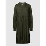 Dunkelgrüne MAMA LICIOUS V-Ausschnitt Taillierte Kleider Gesmokte mit Reißverschluss aus Viskose für Damen Größe XS 