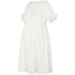Reduzierte Weiße Kurzärmelige Mini Stillkleider für Damen 