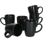 Schwarze MamboCat Kaffeetassen-Sets matt aus Steingut 6-teilig 6 Personen 