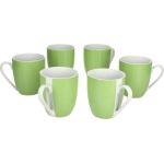 Grüne Teetassen Sets 350 ml glänzend aus Porzellan mikrowellengeeignet 6-teilig 6 Personen 