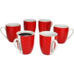 Rote MamboCat Kaffeebecher aus Porzellan mikrowellengeeignet 6-teilig 6 Personen 