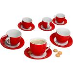 Rote MamboCat Kaffeetassen-Sets aus Porzellan mikrowellengeeignet 6-teilig 6 Personen 