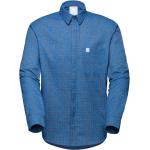 Marineblaue Karo Langärmelige Nachhaltige Herrenlangarmhemden aus Polyamid Größe S für den für den Winter 