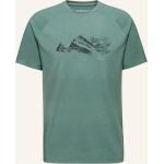 Grüne Mammut T-Shirts mit Alpen-Motiv aus Polyester für Herren Übergrößen 