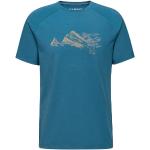 Reduzierte Blaue Sportliche Langärmelige Mammut T-Shirts mit Alpen-Motiv aus Polyester für Herren Größe L 