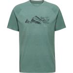 Grüne Kurzärmelige Mammut T-Shirts mit Alpen-Motiv aus Kunstfaser für Herren Größe XL 