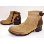 Braune Manas Design Ankle Boots & Klassische Stiefeletten aus Veloursleder für Damen Größe 36 