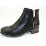 Schwarze Manas Design Ankle Boots & Klassische Stiefeletten aus Leder für Damen Größe 36 