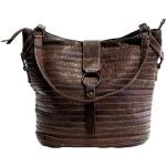 Schokoladenbraune Vintage manbefair Nachhaltige Lederhandtaschen mit Reißverschluss aus Leder für Herren 