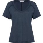 Reduzierte Blaue Elegante Mandala Nachhaltige V-Ausschnitt T-Shirts mit Mandala-Motiv für Damen Größe XS 