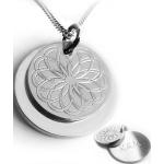 Silberne Motiv Silberketten mit Namen mit Mandala-Motiv aus Silber personalisiert für Damen 