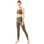 Olivgrüne Sportliche Mandala Bio Nachhaltige Damenleggings mit Mandala-Motiv Größe XL 